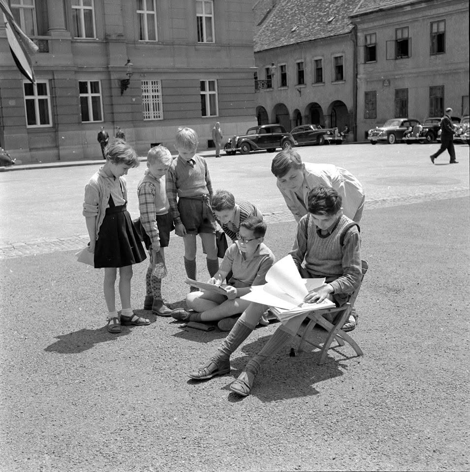 Gornji grad. Markov trg 1950-ih godina